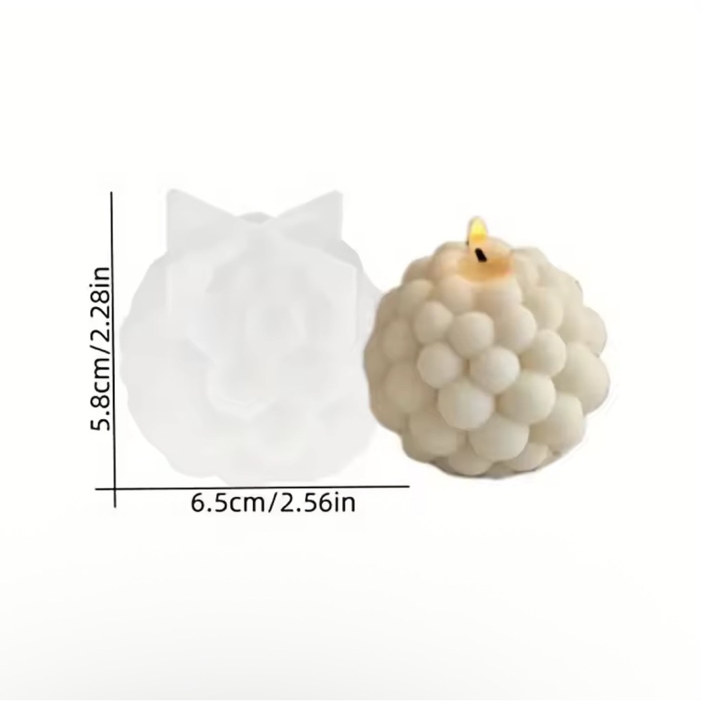 3D Silicone Candle Mold Cylindrical Bubble Round Ball